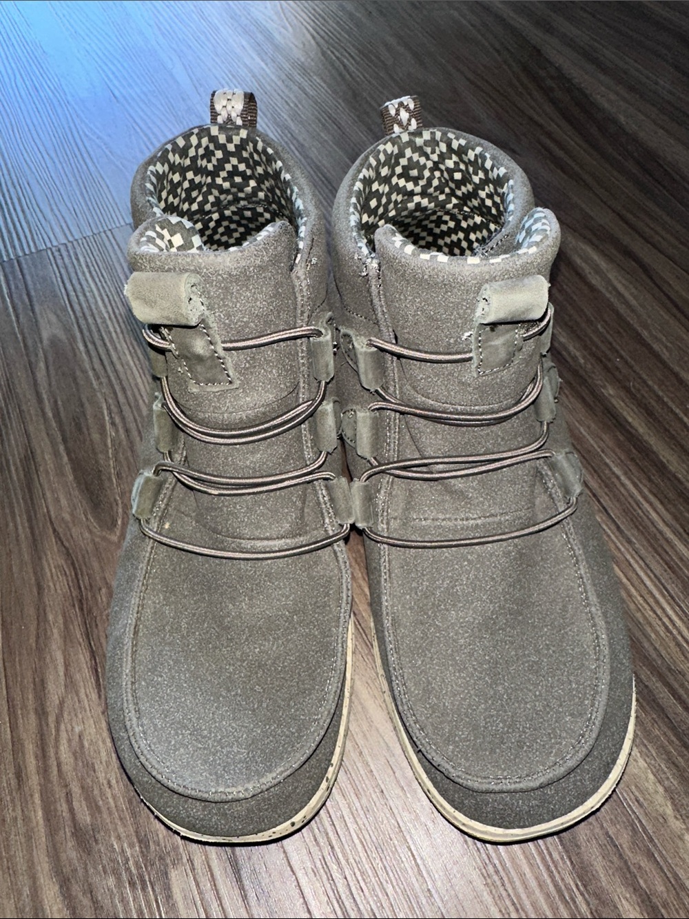 Hey Dude Women's Gray Suede Winter Lace-Up Ankle Boots